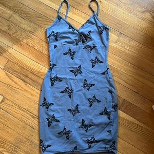 Blue Butterfly Bodycon Dress